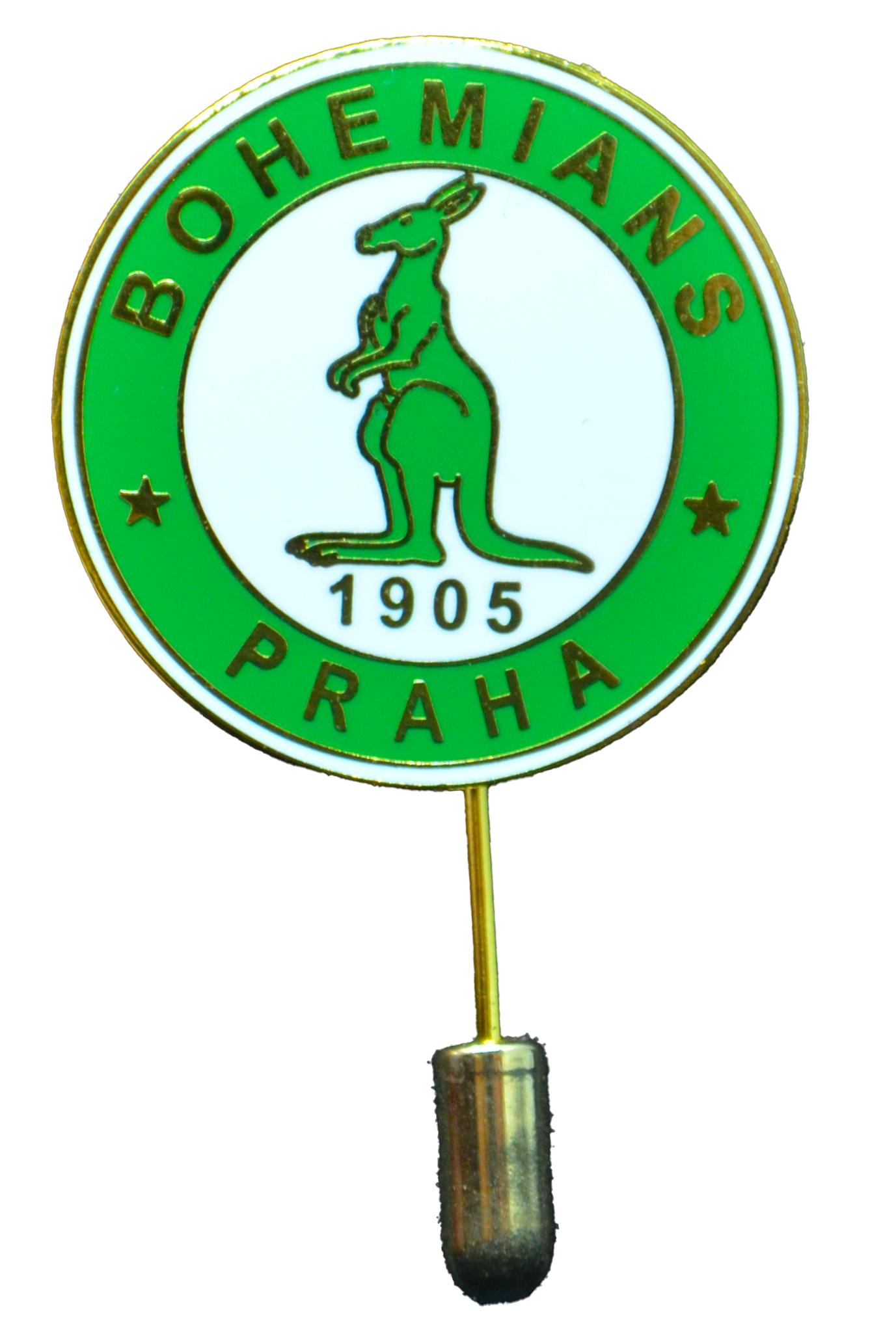 5605-odznak jehla zeleny klokan zeleny kruh bohemians